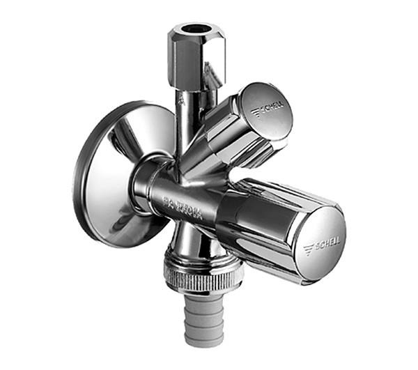 SCHELL Kombinovaný rohový ventil Comfort 035510699, chróm 1/2" x 3/8" x 3/4"